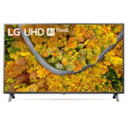 Vista frontal del televisor LG UHD