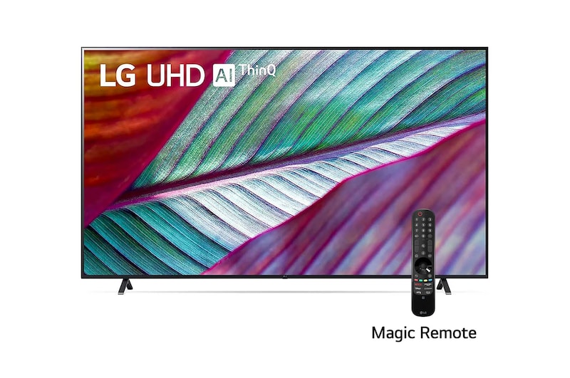 LG Pantalla LG UHD 86'' UR87 4K SMART TV con ThinQ AI, Vista frontal del televisor LG UHD, 86UR8750PSA