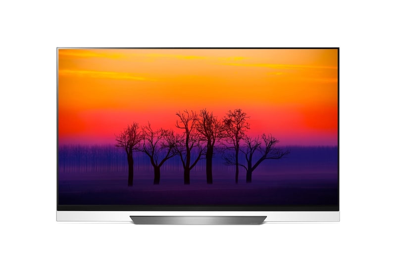 Front view of 65", OLED TV, procesador inteligente α9, 4K, ThinQ AI OLED65E8PSA