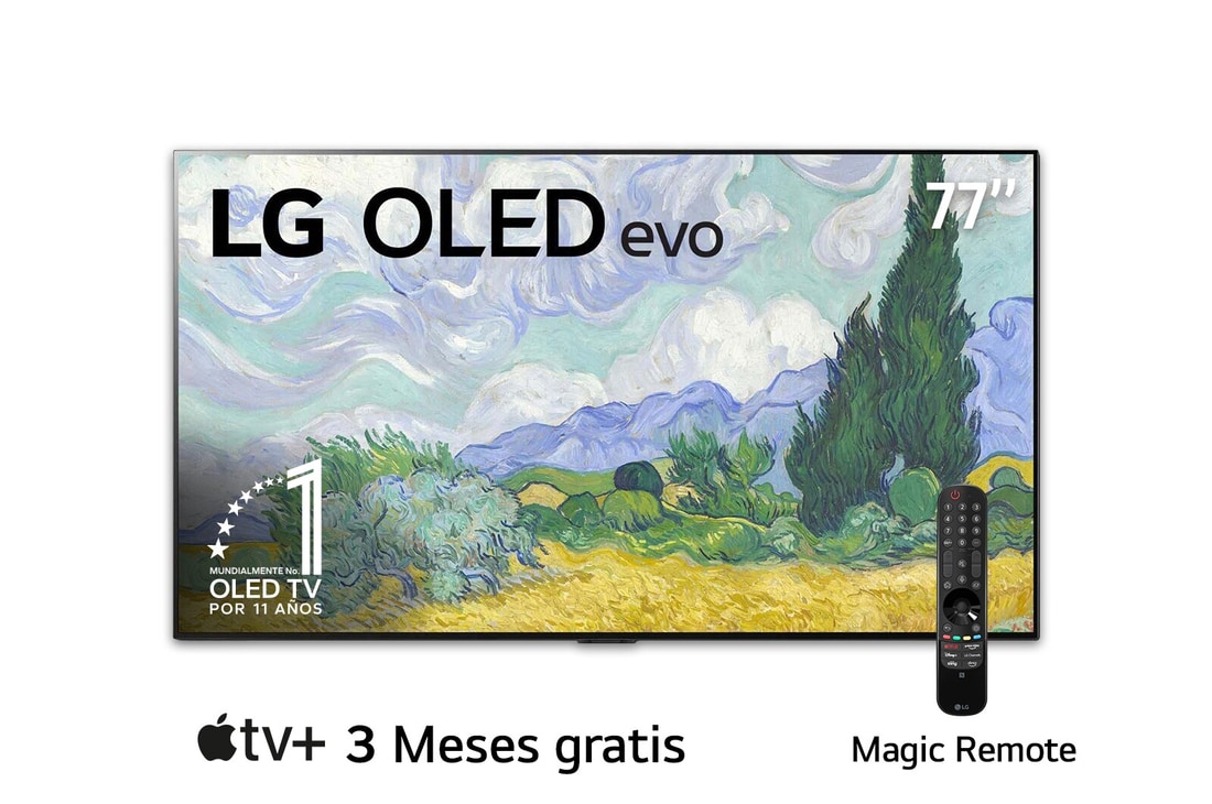 LG OLED evo 77" G1 Diseño de Galería 4K Smart TV con ThinQ AI (Inteligencia Artificial),  Procesador α9 Gen4 AI, OLED77G1PSA