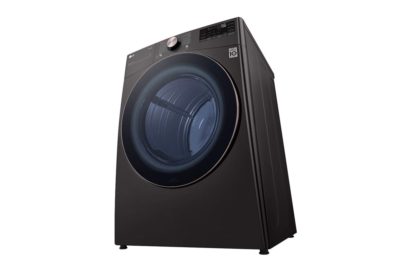 LG 22kg Secadora a Gas de Carga Frontal con TurboSteam™ & SmartThinQ(Wi-Fi), Color Acero Negro, DF22BV2BR