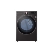 Front view of 22kg Secadora a Gas de Carga Frontal con TurboSteam™ & SmartThinQ(Wi-Fi), Color Acero Negro DF22BV2BR