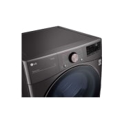 LG 22kg Secadora a Gas de Carga Frontal con TurboSteam™ & SmartThinQ(Wi-Fi), Color Acero Negro, DF22BV2BR