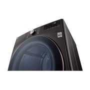 LG 22kg Secadora a Gas de Carga Frontal con TurboSteam™ & SmartThinQ(Wi-Fi), Color Acero Negro, DF22BV2BR