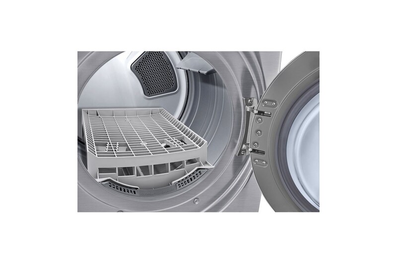 LG 22kg Secadora Electrica de Carga Frontal con Vapor & SmartThinQ(Wi-Fi), Color Acero, DF22VV2SBE