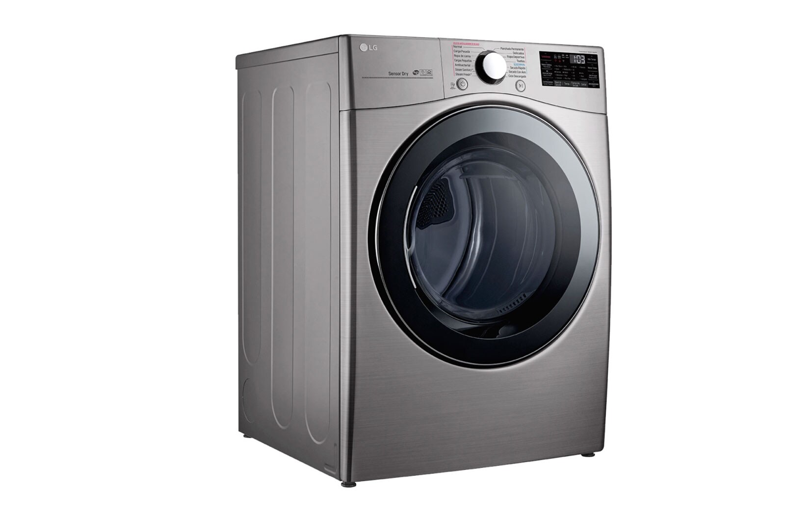 LG 22kg Secadora Electrica de Carga Frontal con Vapor & SmartThinQ(Wi-Fi), Color Acero, DF22VV2SBE