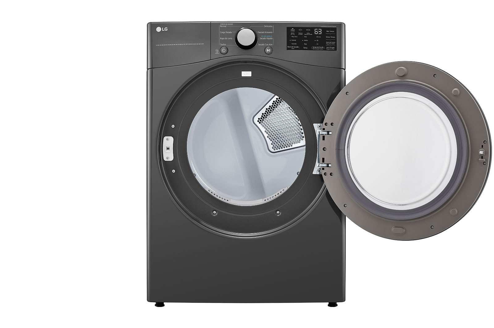 LG Secadora Eléctrica Carga Frontal 7.4pᶟ Sensor Dry Smart Diagnosis™ Middle Black, DF50MV2S6WE