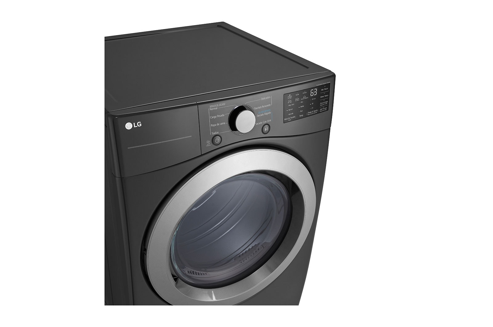 LG Secadora Eléctrica Carga Frontal 7.4pᶟ Sensor Dry Smart Diagnosis™ Middle Black, DF50MV2S6WE