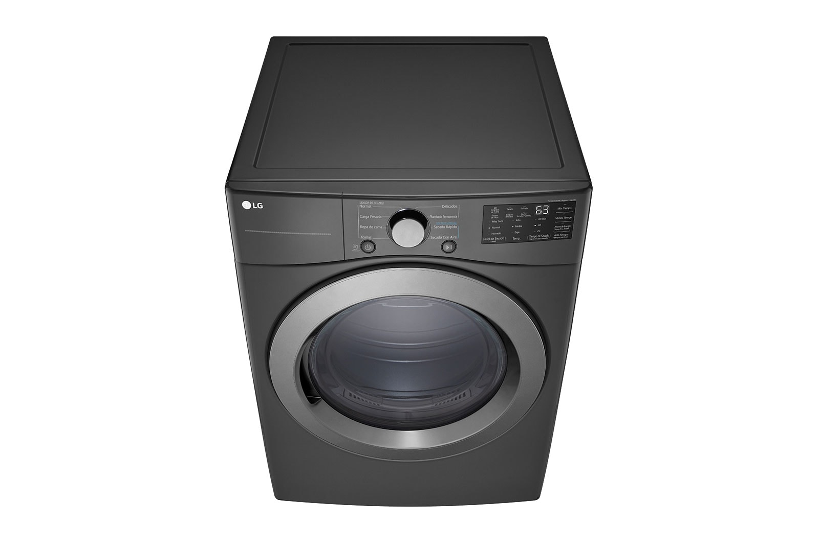 LG Secadora Eléctrica Carga Frontal 7.4pᶟ Sensor Dry Smart Diagnosis™ Middle Black, DF50MV2S6WE
