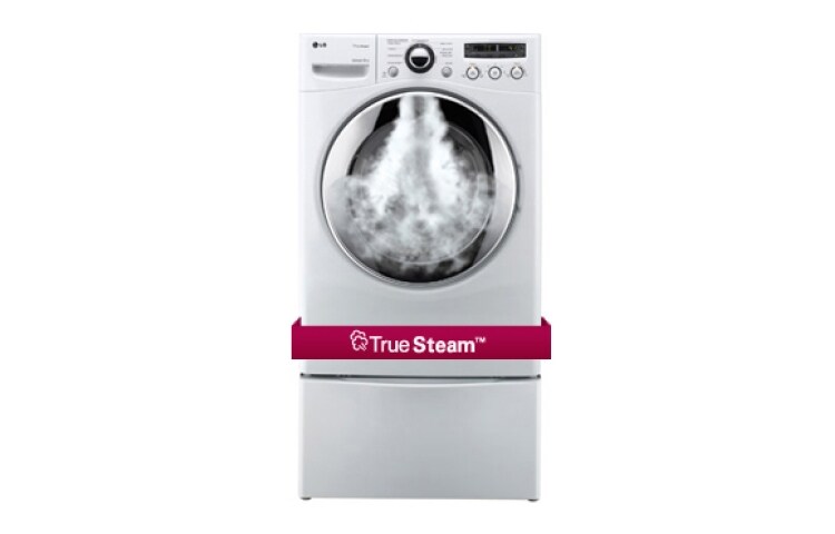 Front view of 7.3 CU. PIES ULTRA LARGE CAPACITY STEAMDRYER ™ CON PANTALLA LED DUAL (GAS) DLGX2651W