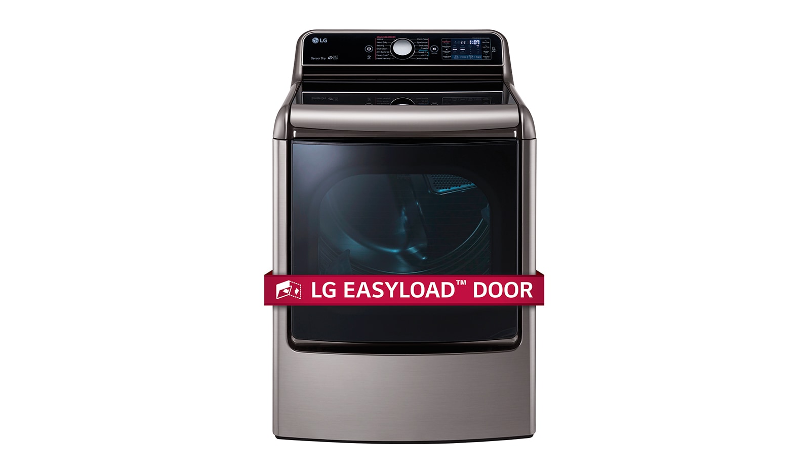 Front view of 9.0 cu.ft. Mega Capacity TurboSteam™ Dryer with EasyLoad™ Door DLGX7701VE