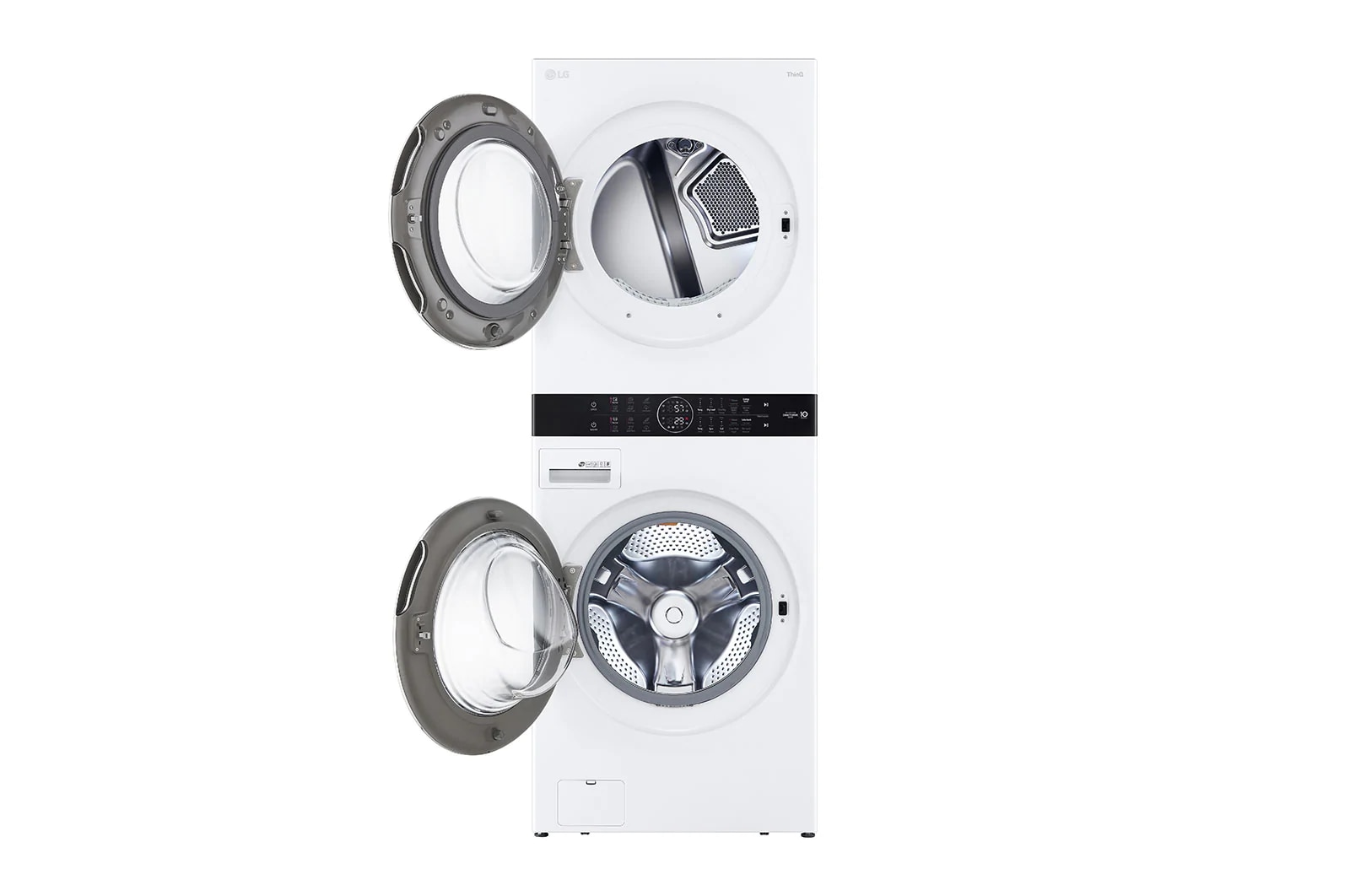 Front view of Torre de lavado WashTower™ 22kg (lavado)/ 22kg (Secado) AI Direct Drive™, Steam, Color Blanco WK22WS6