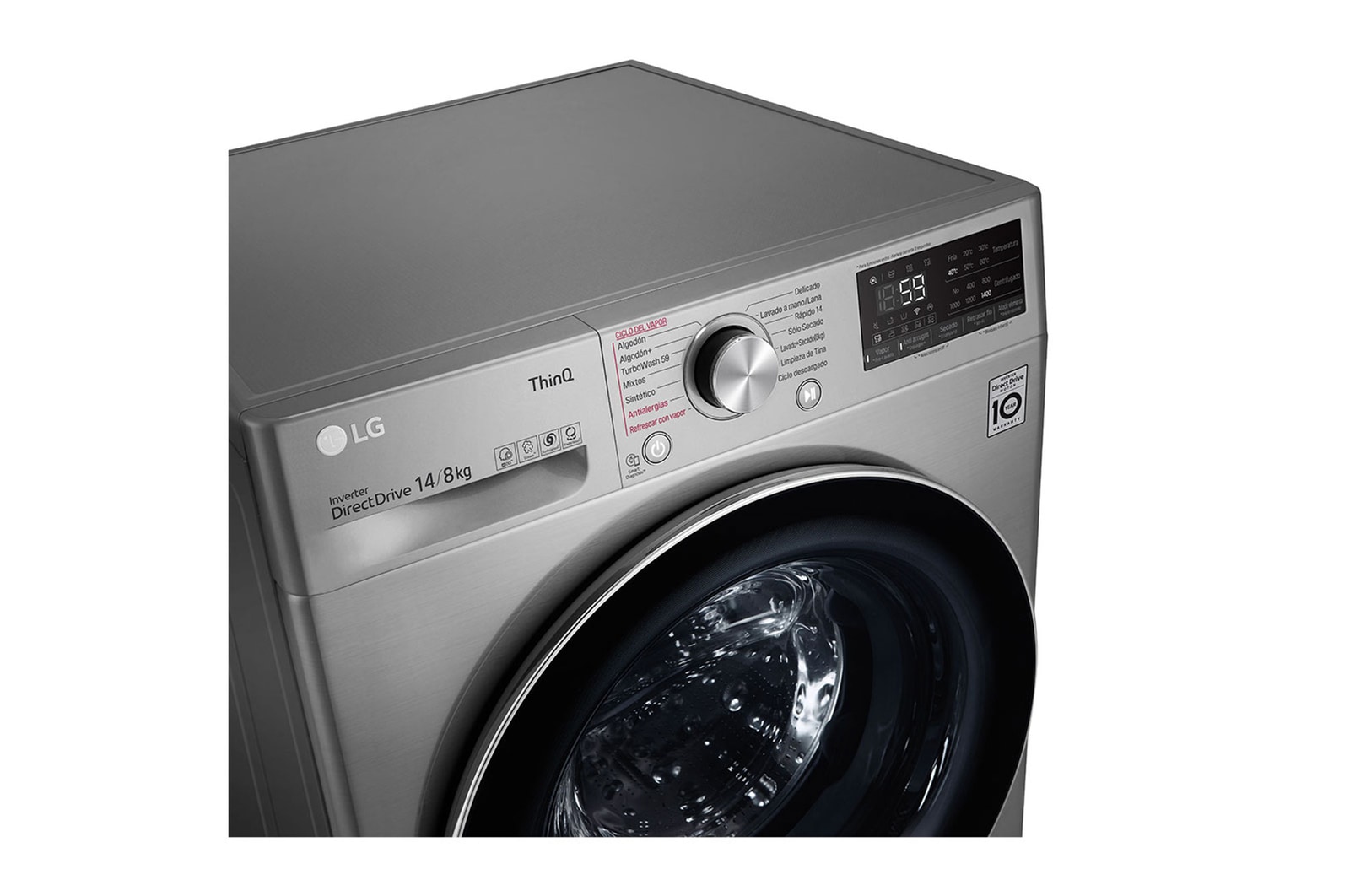 LG Lavadora Secadora Carga Frontal 14Kg/8Kg LG WD14VV3S6C 6 Motion DD Motor Inverter AI Direct Drive color Acero ThinQ™, WD14VV3S6C