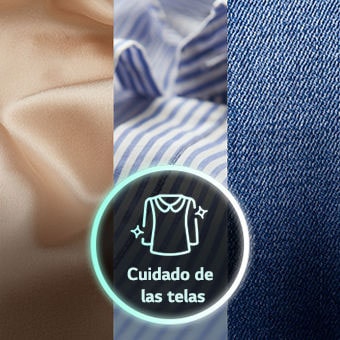 Hay tres tipos de tela y el ícono central