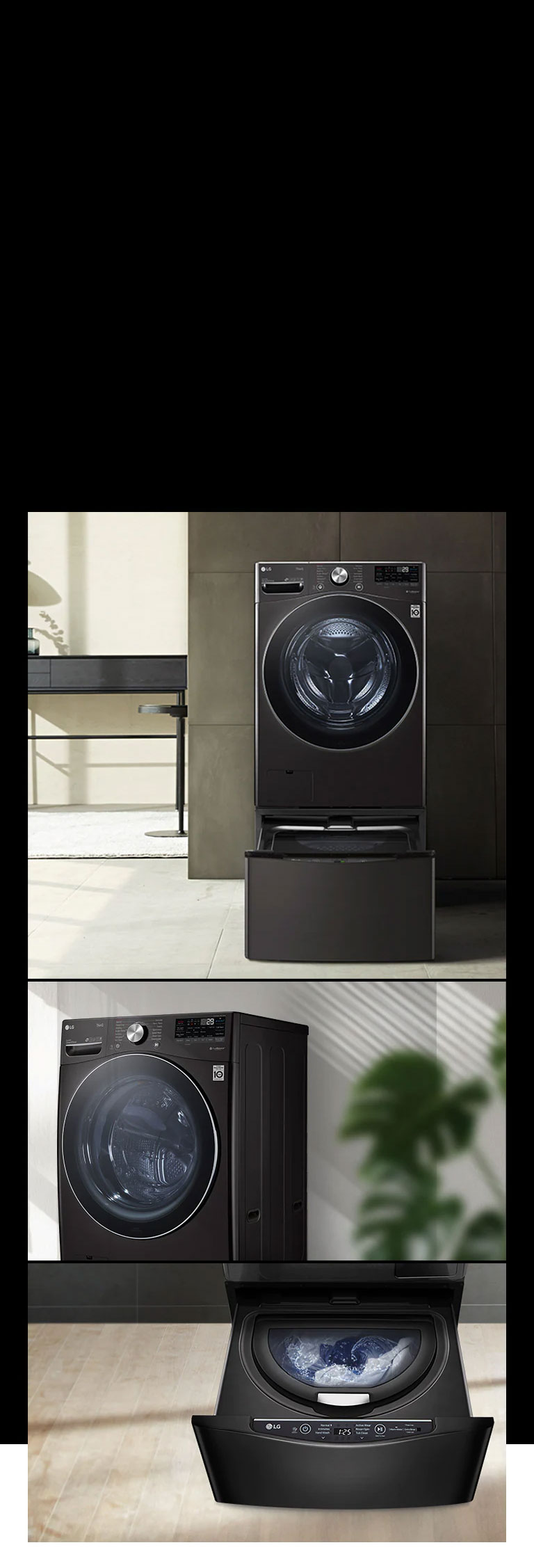 Compatible con la lavadora pedestal TWINWashTM Mini para que puedas lavar dos cargas a la vez.