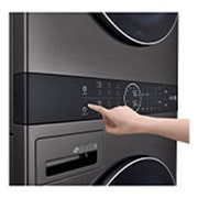 LG Torre de lavado WashTower™ 22kg (lavado)/ 22kg (Secado Electrica)AI Direct Drive™, Steam, Color Acero Negro., WK22BS6E