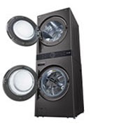 LG Torre de Lavado WashTower™ 22kg (lavado)/ 22kg (Secado) AI Direct Drive™, Steam, Color Acero Negro, WK22BS6