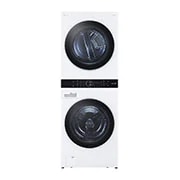 Front view of Torre de lavado WashTower™ 22kg (lavado)/ 22kg (Secado Electrica) AI Direct Drive™, Steam, Color Blanco WK22WS6E