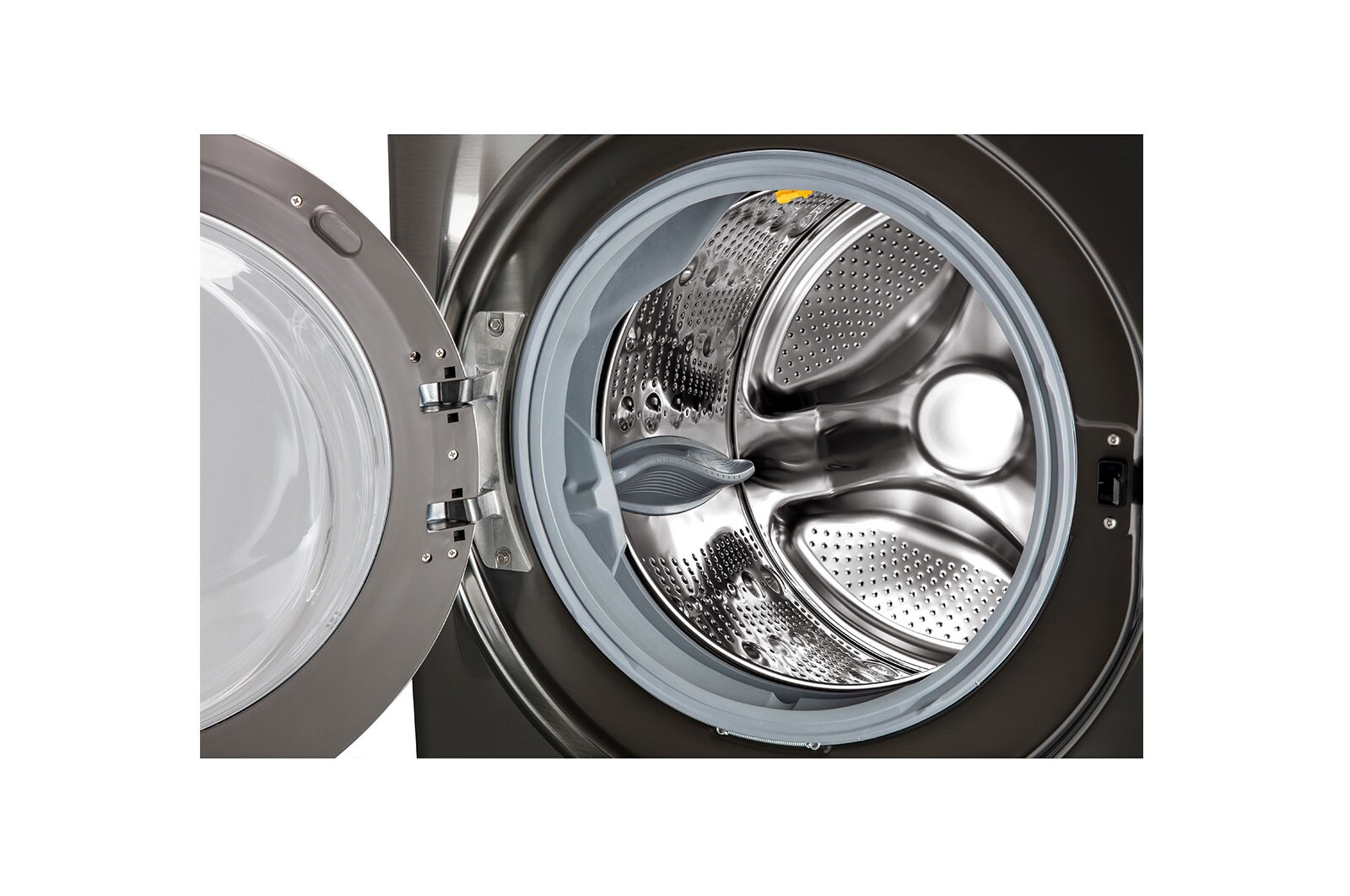 LG 22kg Lavadora Carga Frontal con Direct Drive Inverter & ThinQ, Steam™ Color Acero Negro, WM22BV2S6B