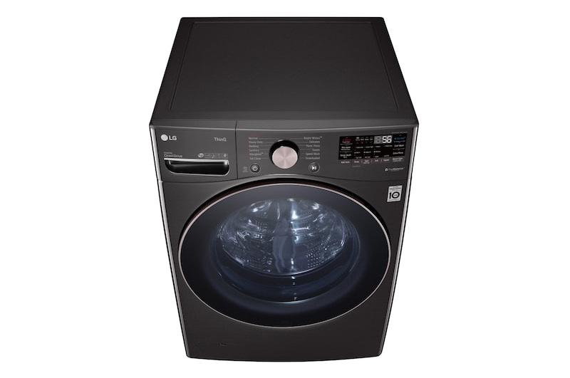 LG  Lavadora Inverter Direct Drive de Carga Frontal 22kg/48lbs con 6 Motion DD, TurboWash, color Acero Negro, WM22BV2S6BR
