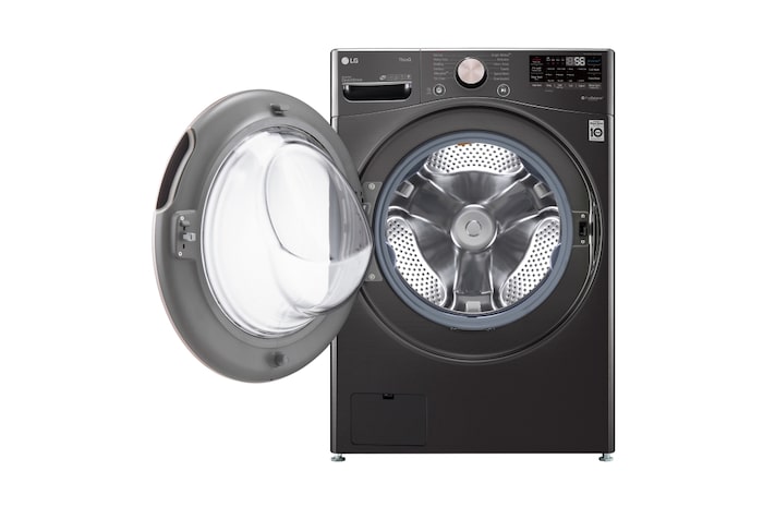 LG Lavadora Inverter Direct Drive de Carga Frontal 22kg/48lbs con 6 Motion DD, TurboWash, color Acero Negro, WM22BV2S6BR