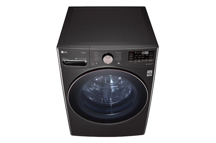 LG Lavadora Inverter Direct Drive de Carga Frontal 22kg/48lbs con 6 Motion DD, TurboWash, color Acero Negro, WM22BV2S6BR