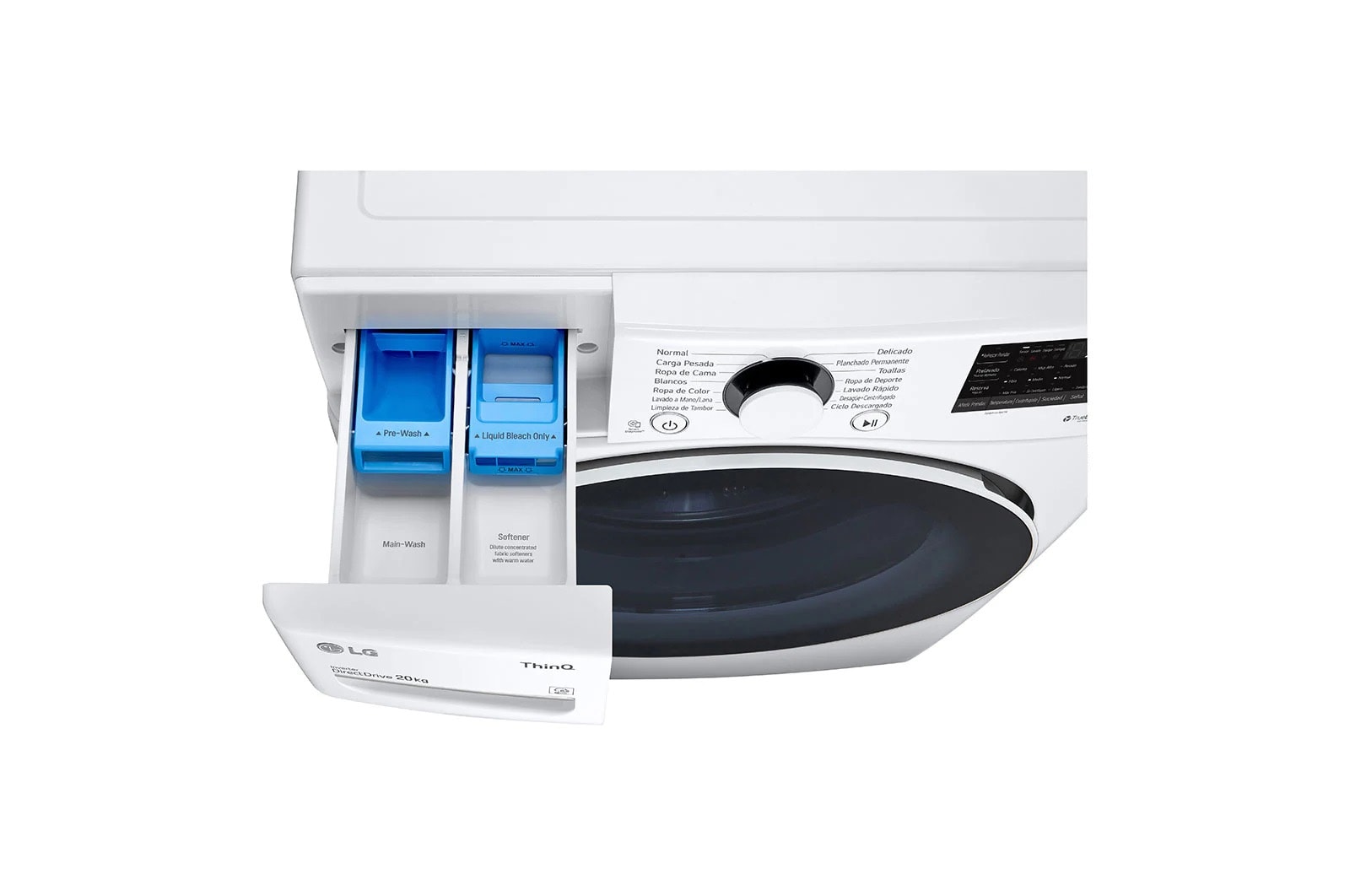 LG Lavadora CargaFrontal 22kg  6Motion DD Color Blanco ThinQ™, WM22WV26R