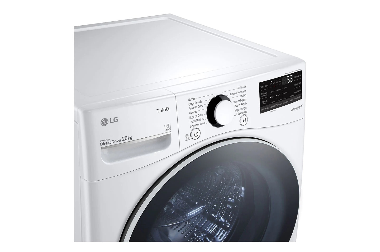 LG Lavadora CargaFrontal 22kg  6Motion DD Color Blanco ThinQ™, WM22WV26R