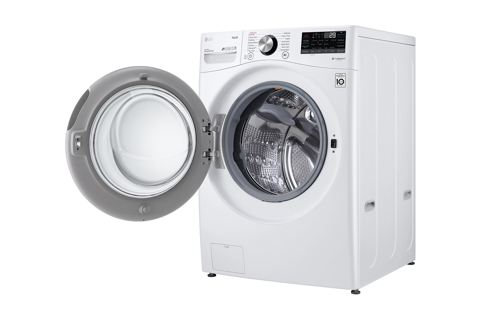 LG Lavadora Carga Frontal 22kg/48lbs, Steam, Vidrio templado, Color Blanco, LG ThinQ, WM22WV2S6BR
