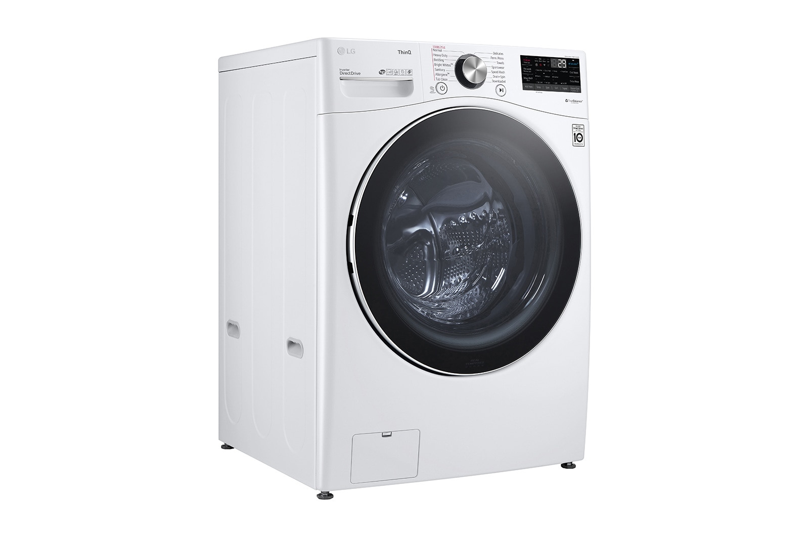 LG Lavadora Carga Frontal 22kg/48lbs, Steam, Vidrio templado, Color Blanco, LG ThinQ, WM22WV2S6BR