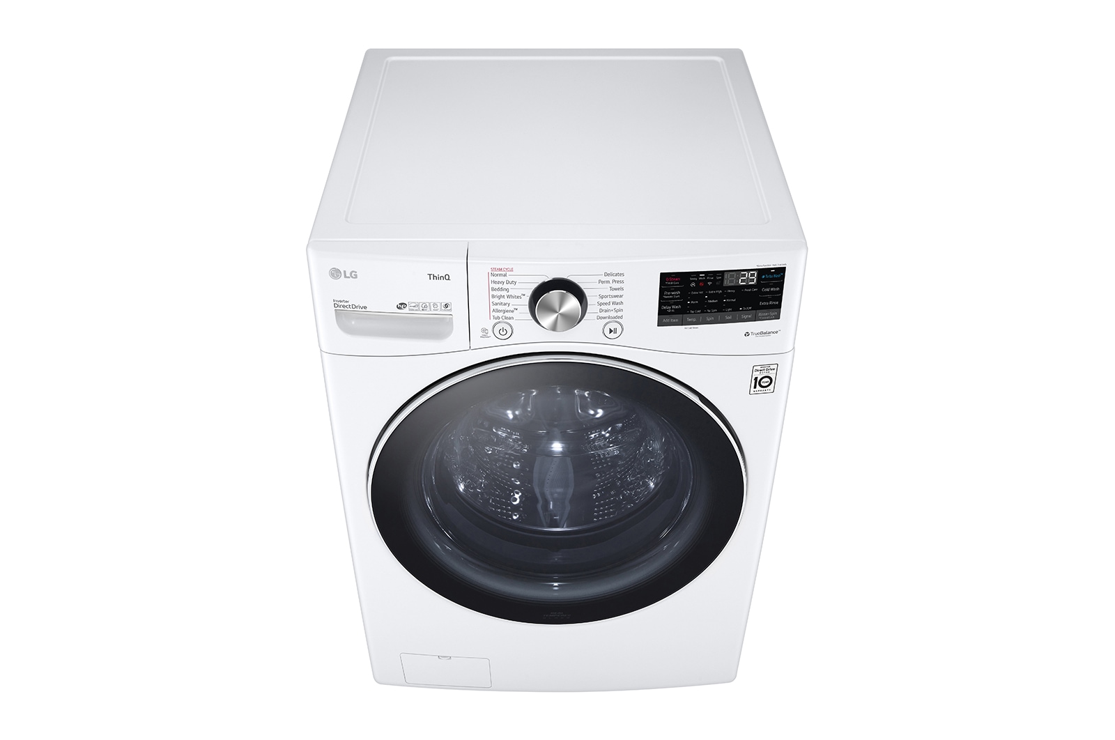 LG Lavadora Carga Frontal 22kg/48lbs, Steam, Vidrio templado, Color Blanco, LG ThinQ, WM22WV2S6BR