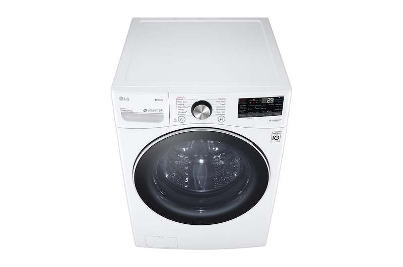 LG Lavadora Carga Frontal 22kg/48lbs, Steam, Vidrio templado, Color Blanco, LG ThinQ, WM22WV2S6BR