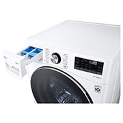 LG Lavadora Carga Frontal 22kg/48lbs, Steam, Vidrio templado, Color Blanco, LG ThinQ, WM22WV2S6BR