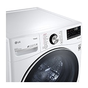 LG Lavadora Carga Frontal 22kg/48lbs, Steam, Vidrio templado, Color Blanco, LG ThinQ, WM22WV2S6BR