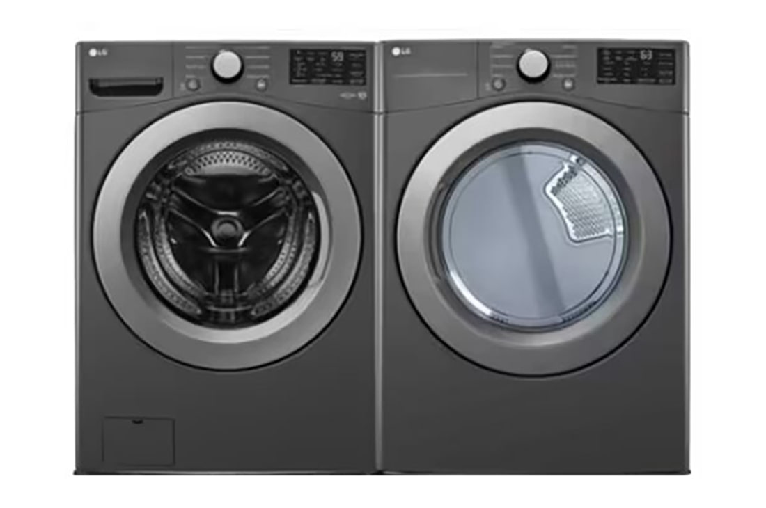LG La Pareja Perfecta lavadora y secadora a gas de gran capacidad color Middle Black, WM25DF50MV