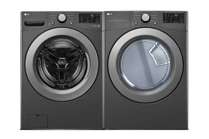 LG La Pareja Perfecta lavadora y secadora a gas de gran capacidad color Middle Black, WM25DF50MV