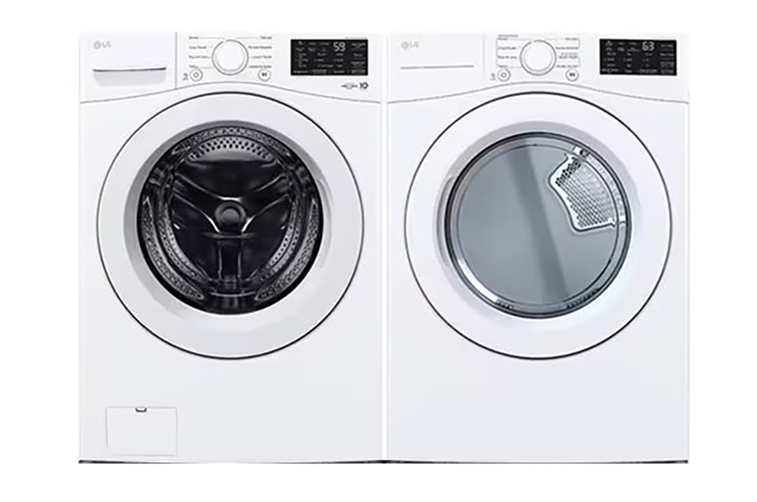 LG La Pareja Perfecta paquete lavadora y secadora a gas de gran capacidad color blanco, WM25DF50WV