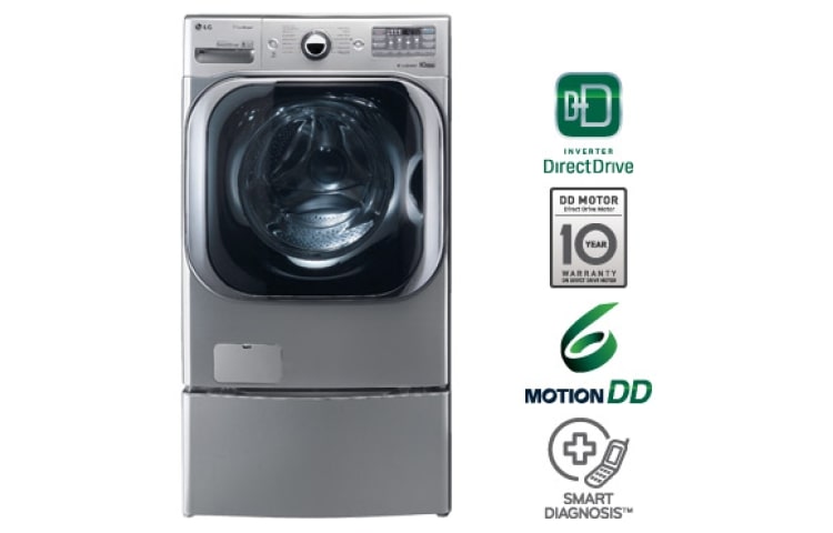 Front view of Lavadora LG 6 motion DD™ carga frontal WM4070HVA