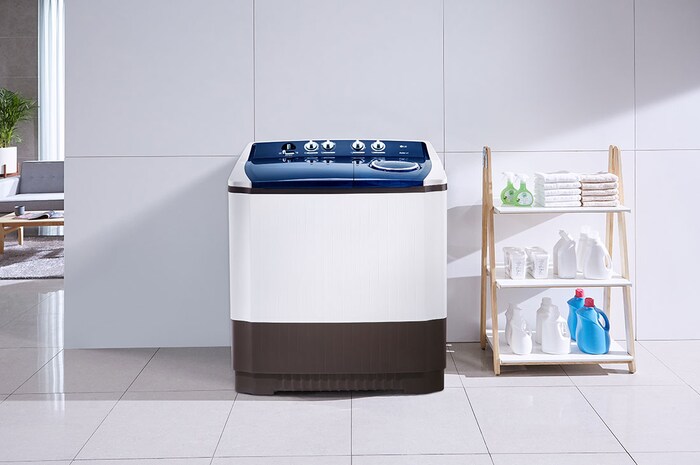 LG Lavadora LG Carga Superior Doble tina con Sistema sin aspas Roller- Jet 15 Kg – Color Blanca, WP15WAR