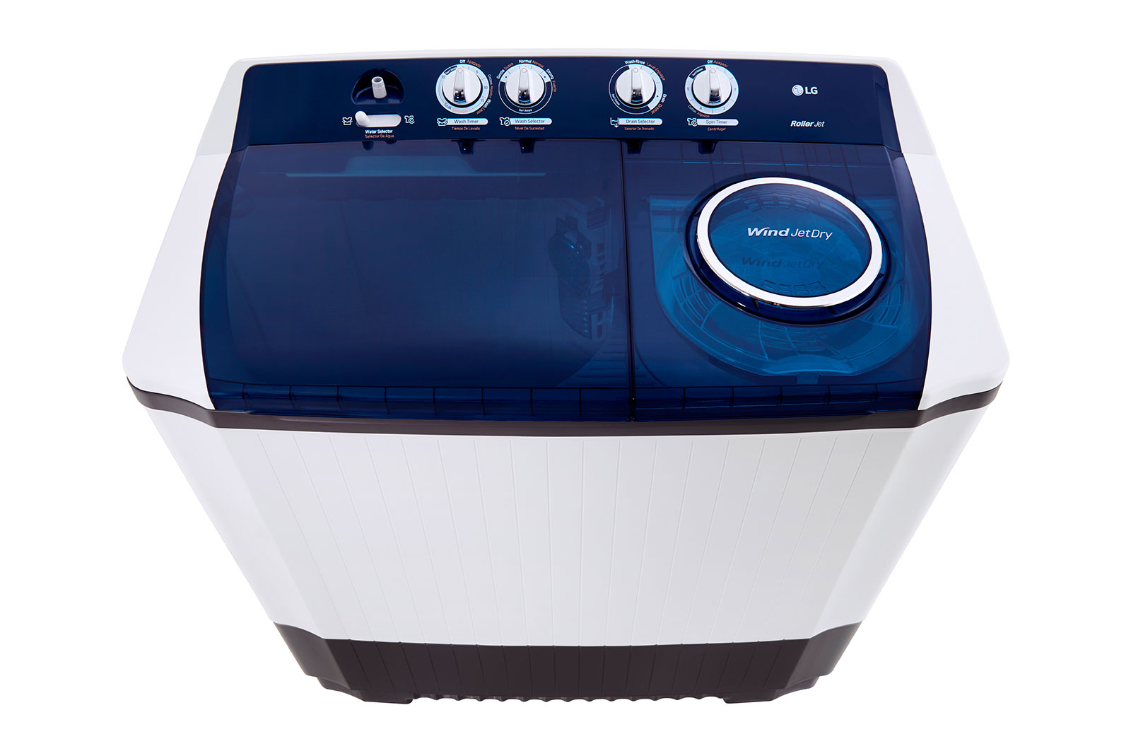 LG Lavadora Doble tina Carga Superior 16.5Kg/10kg  Filtro Atrapa pelusas Wind Jet Dry color Blanco , WP17WAR