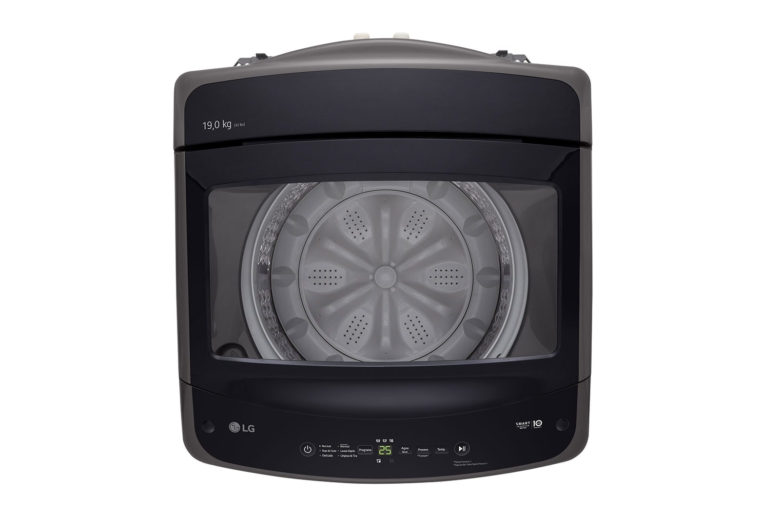 LG Lavadora LG Carga Superior Smart Inverter con LG TurboDrum 19Kg – Gris oxford, WT19MVTM