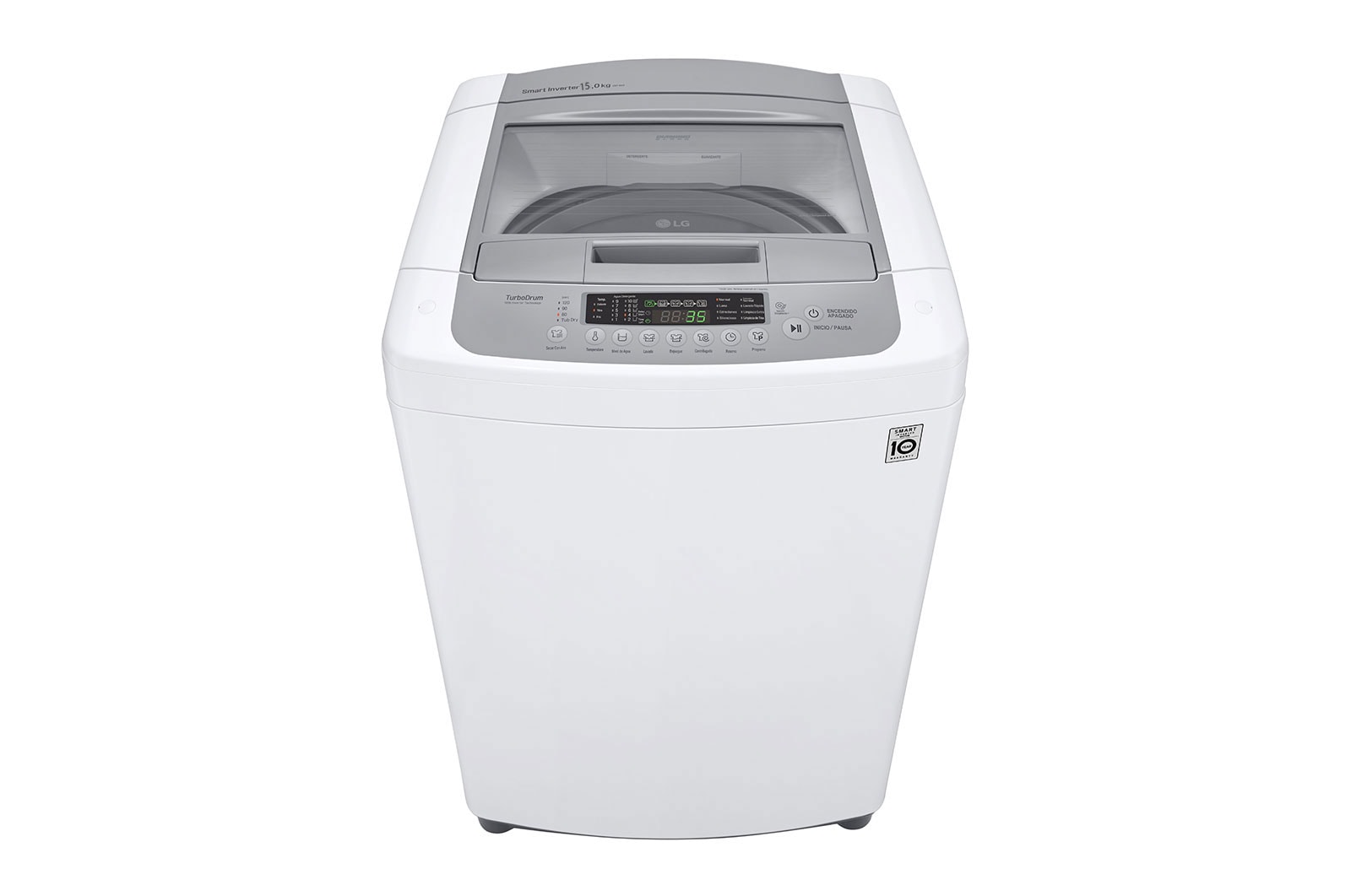 LG Lavadora Carga Superior 19Kg  Motor Inverter TurboDrum™ Smart Diagnosis™ Blanco, WT19WPBK