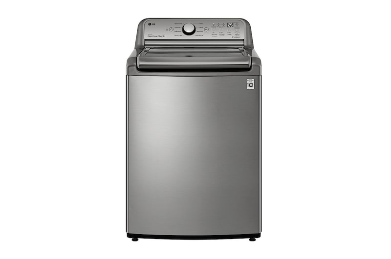 Vista frontal de Lavadora Carga Superior25Kg LG WT25VT6HK Inverter DD con sistema 6 Motion DD Color Silver