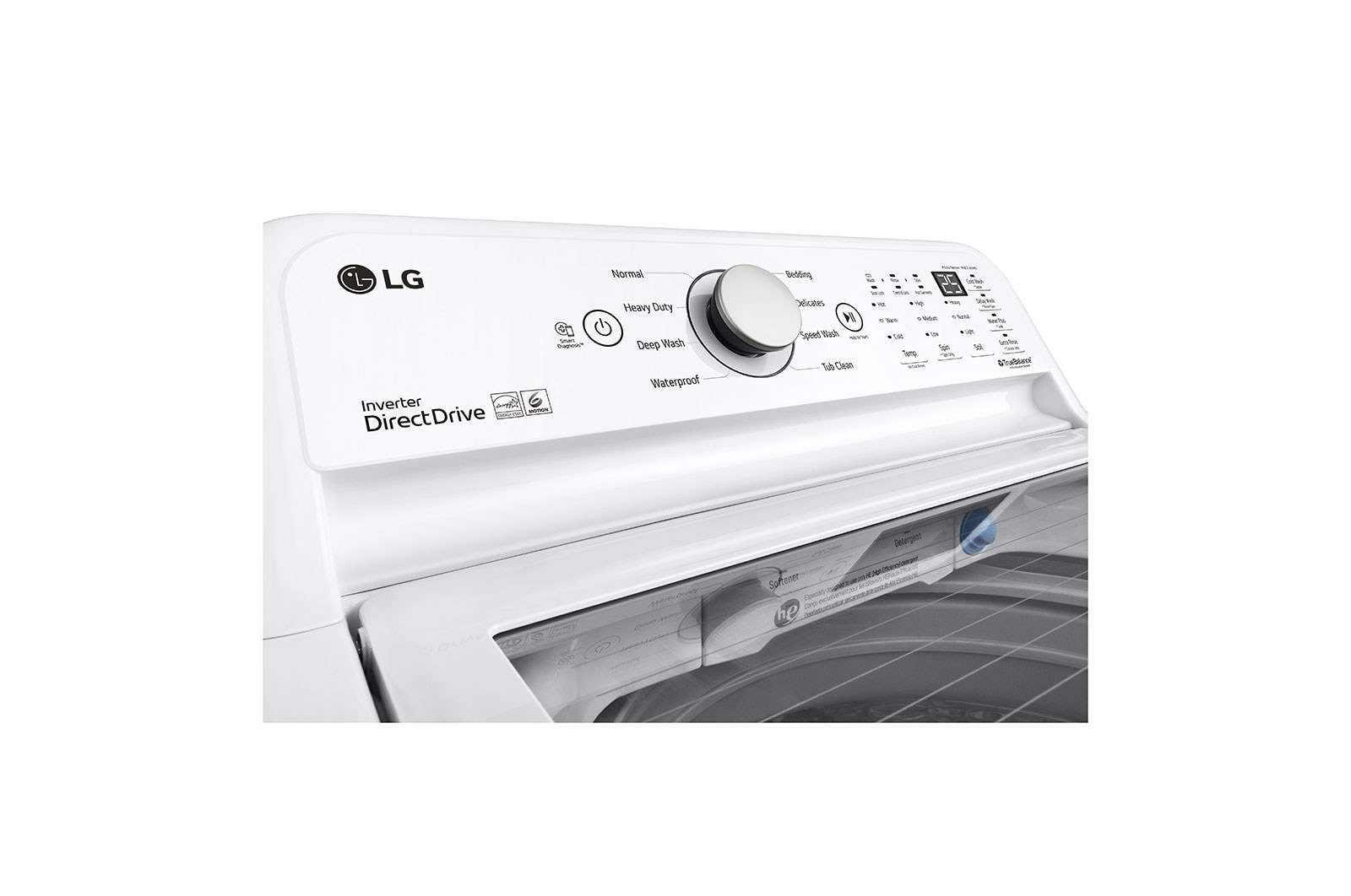 LG Lavadora LG Carga Superior Inverter DD con sistema 6 Motion DD 25 Kg - Blanco, WT25WT6HK
