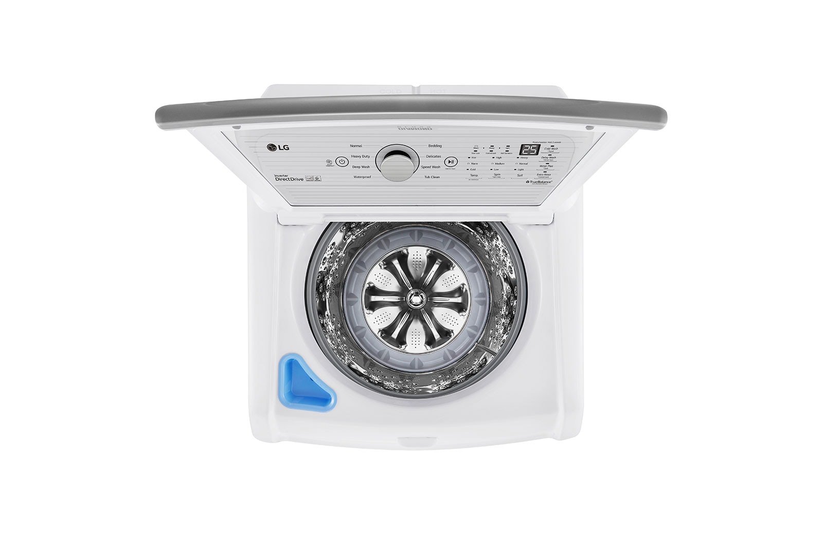 LG Lavadora LG Carga Superior Inverter DD con sistema 6 Motion DD 25 Kg - Blanco, WT25WT6HK