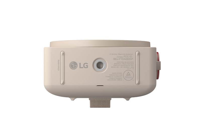 Parlante LG Xboom Mini gris apagado y producir 