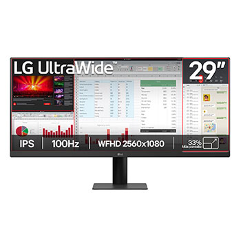 Front view of Monitor LG UltraWide 29" WFHD 100Hz IPS compacto para tu espacio 29U511A-B
