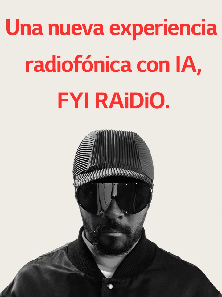 will.i.am en imagen en blanco y negro con el título al lado.