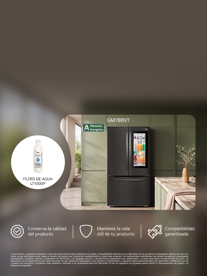Esta es una imagen del refrigerador LG y su accesorio.