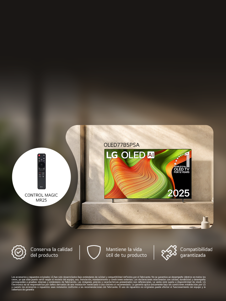 Esta es una imagen del televisor LG y su accesorio.